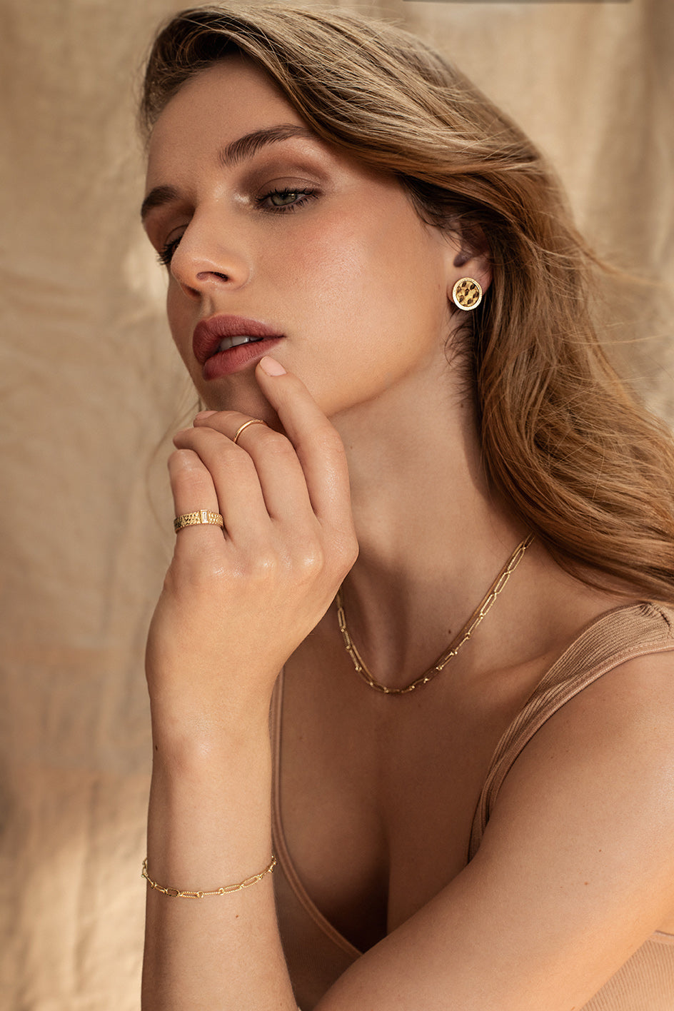 Mini Milano Earring Vintage Leather