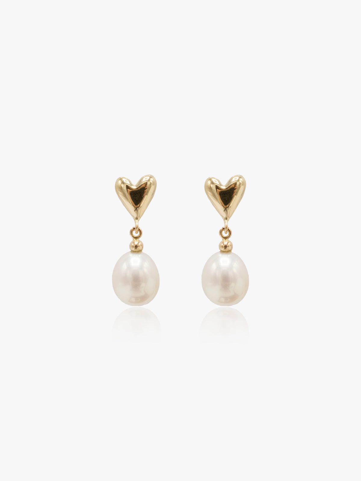Heart and Pearl Drop Earring