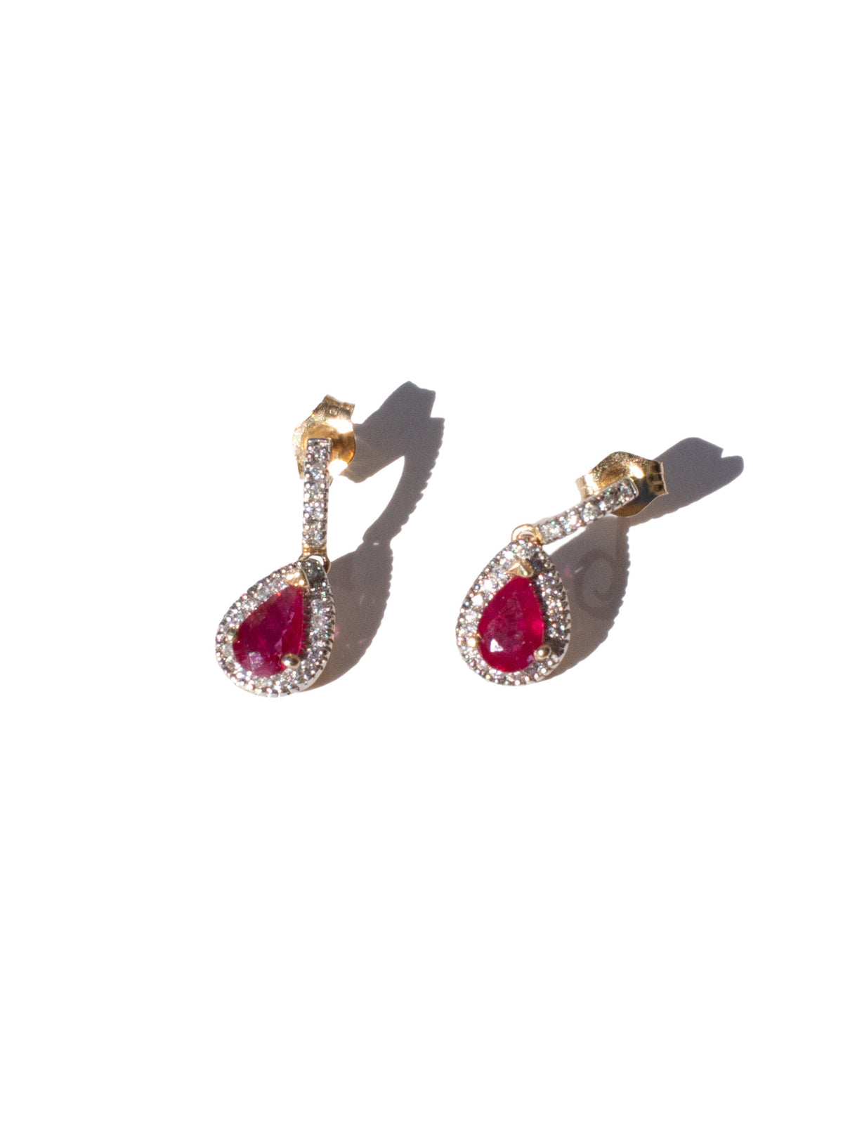 Ruby and Diamond Petite Drop Earring