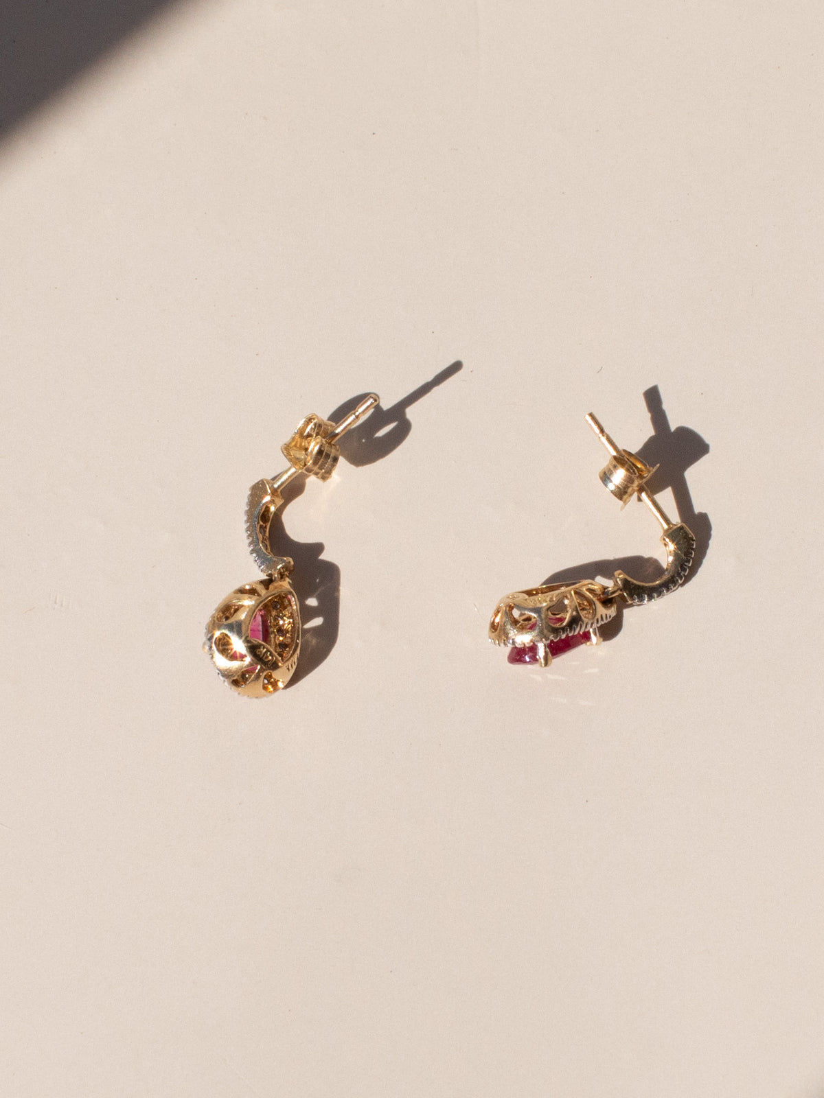 Ruby and Diamond Petite Drop Earring