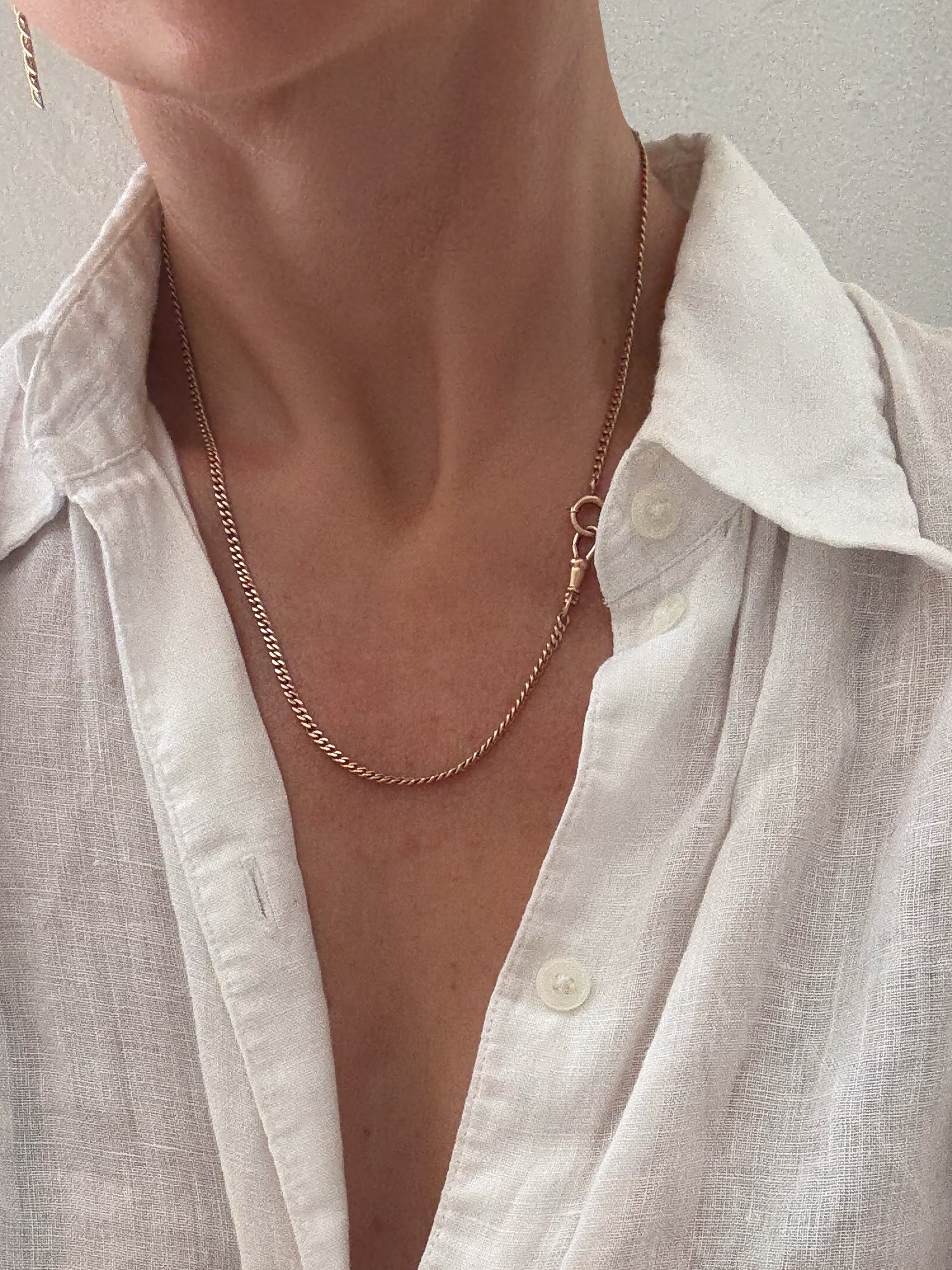 18 inch curb chain watch fob necklace