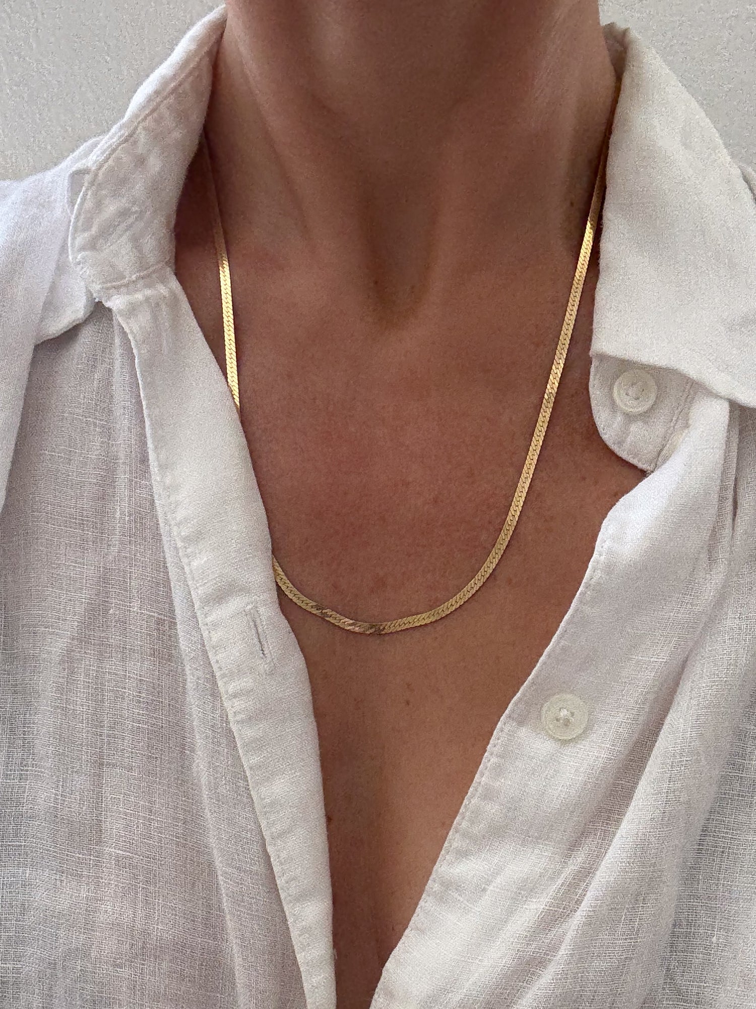 20 inch vintage herringbone chain