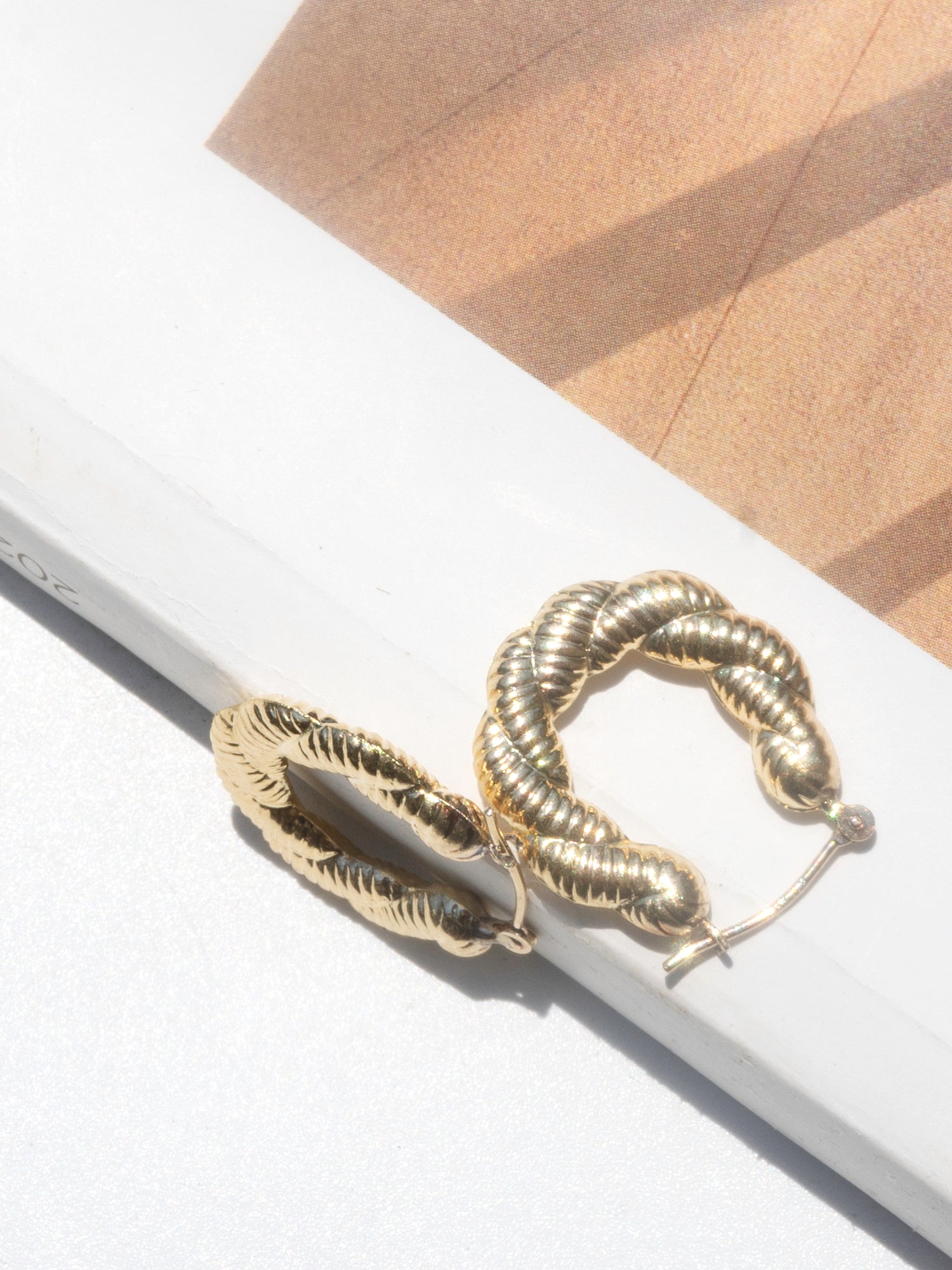 Mini Hollow Twisted Braid Hoops