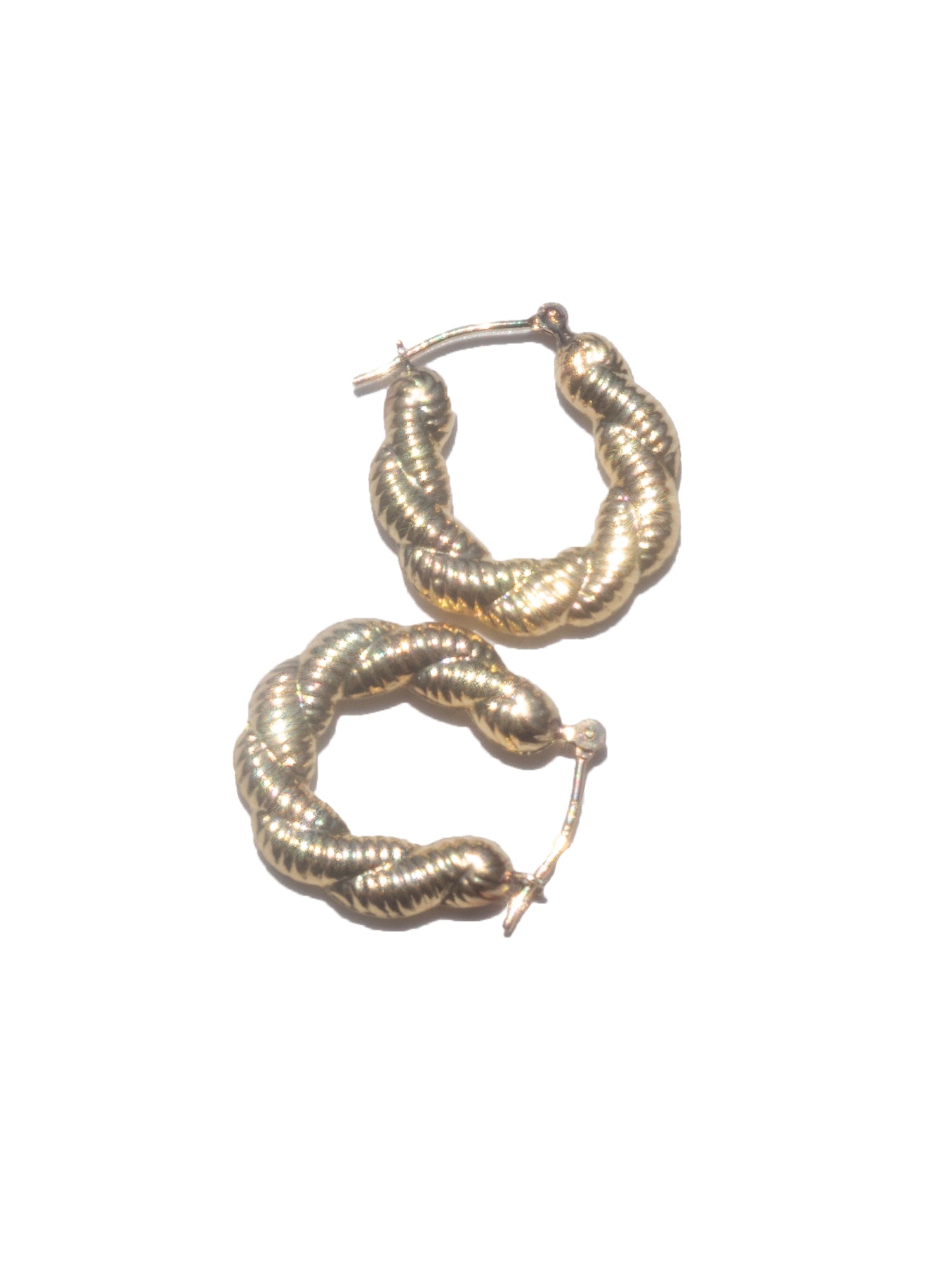 Mini Hollow Twisted Braid Hoops