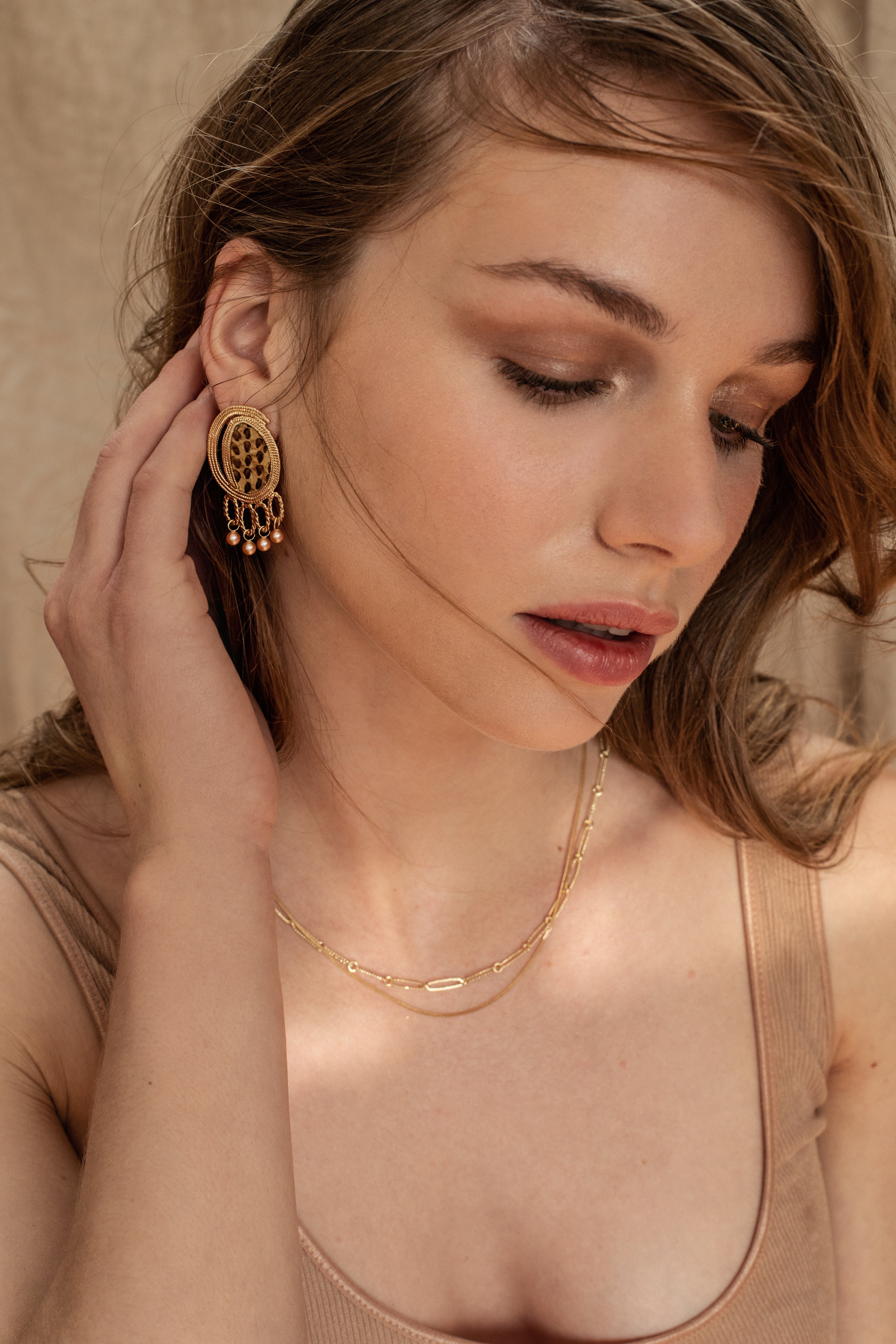 Milano Earring Vintage Leather