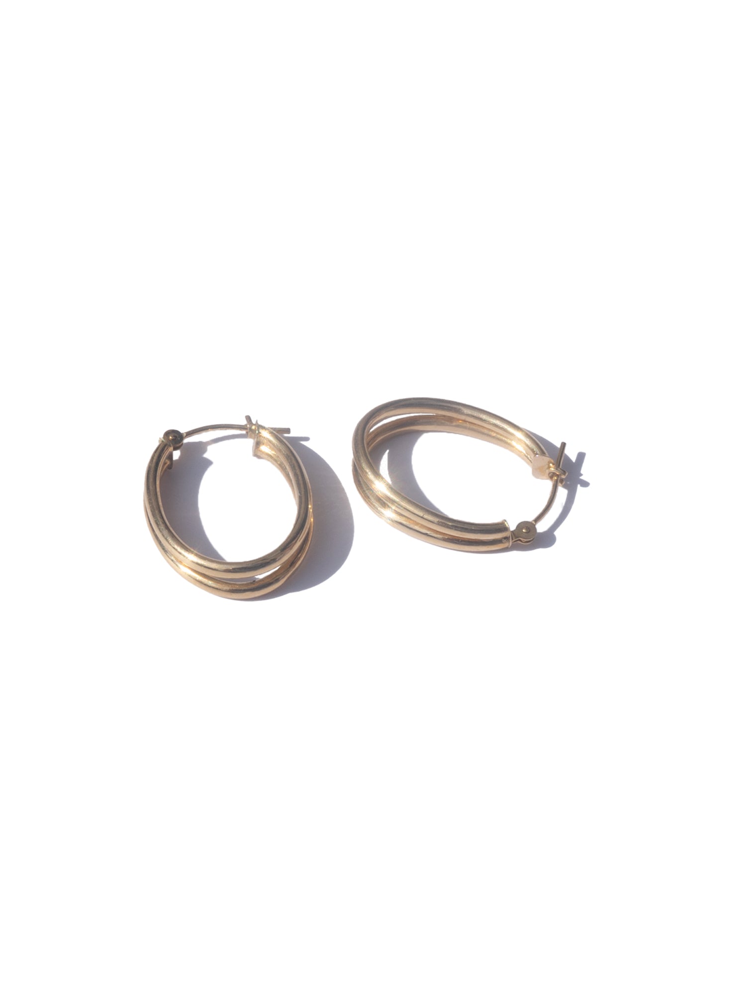 Petite Double Hoops