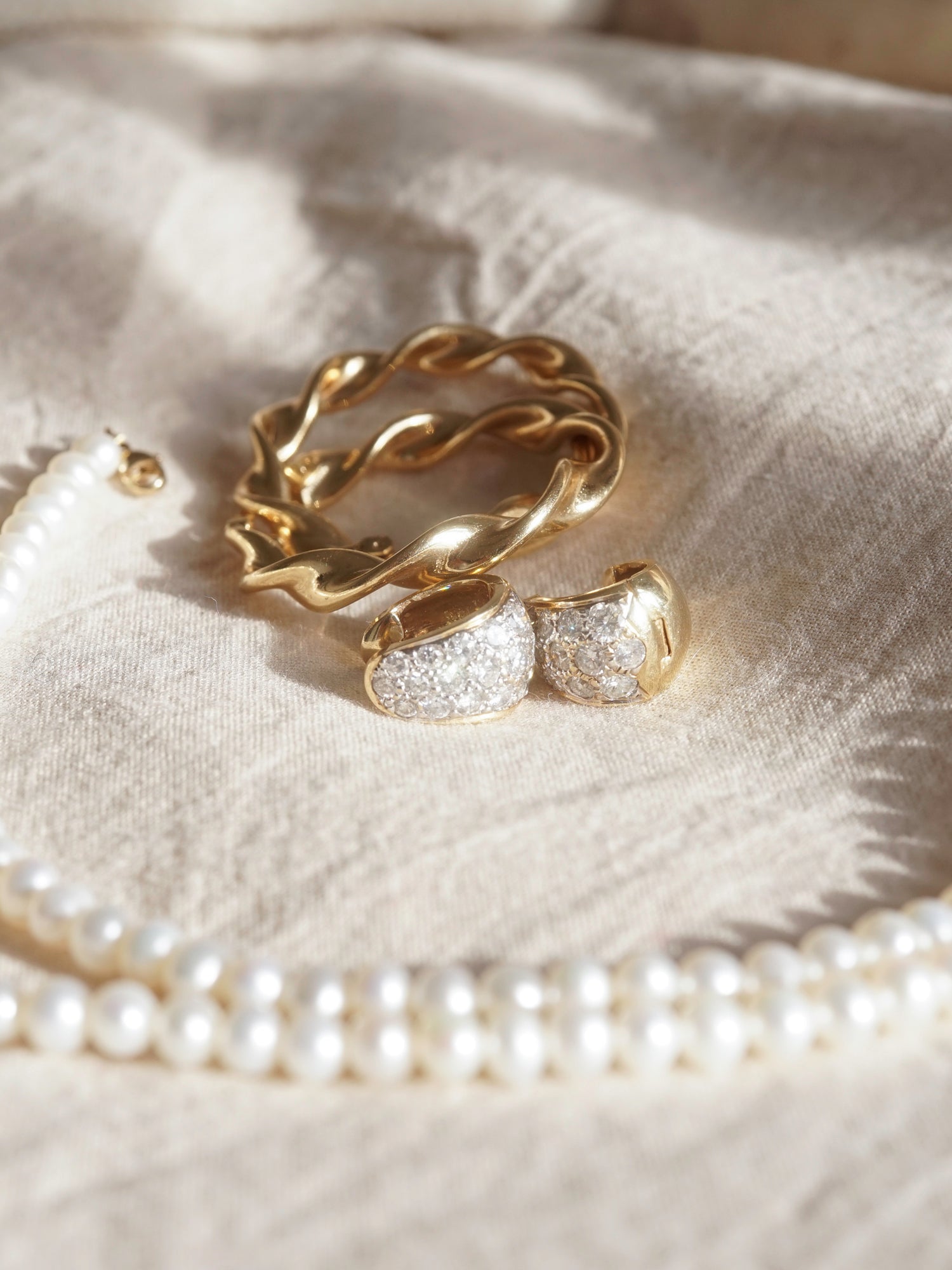 Vintage Diamond Huggies