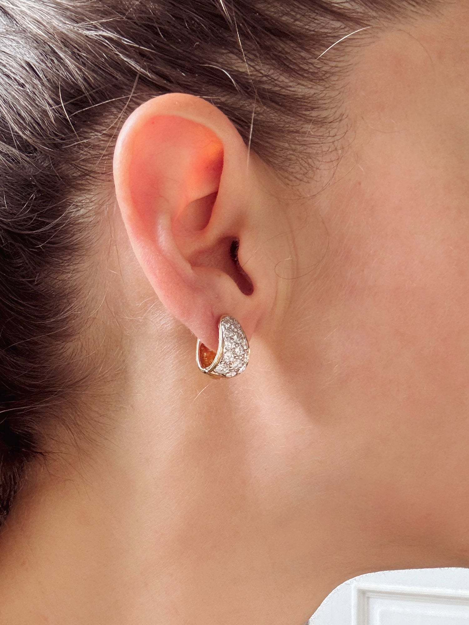 Vintage Diamond Huggies