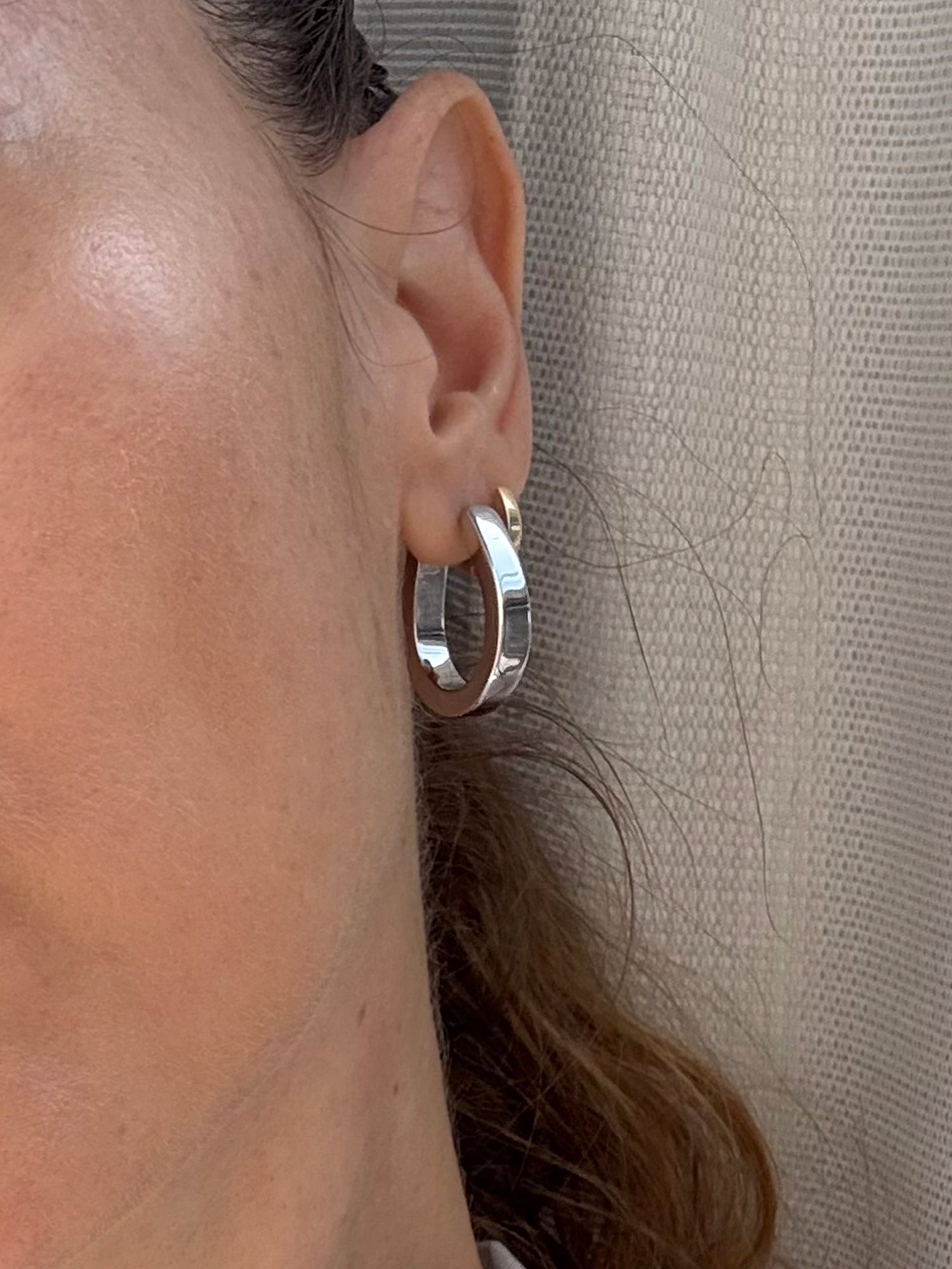 white gold chunky hollow hoops