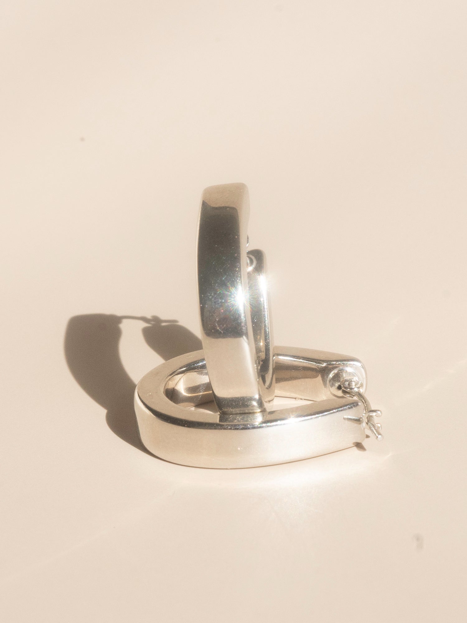 white gold chunky hollow hoops