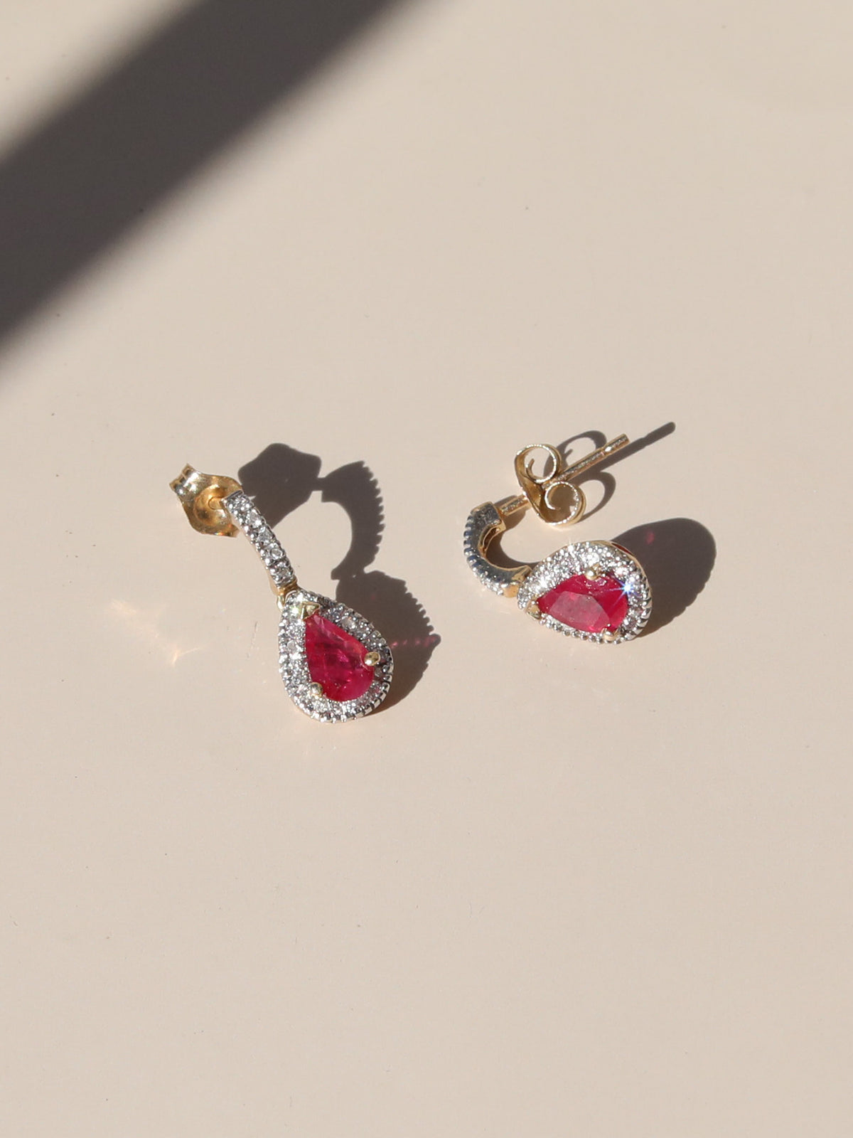 Ruby and Diamond Petite Drop Earring