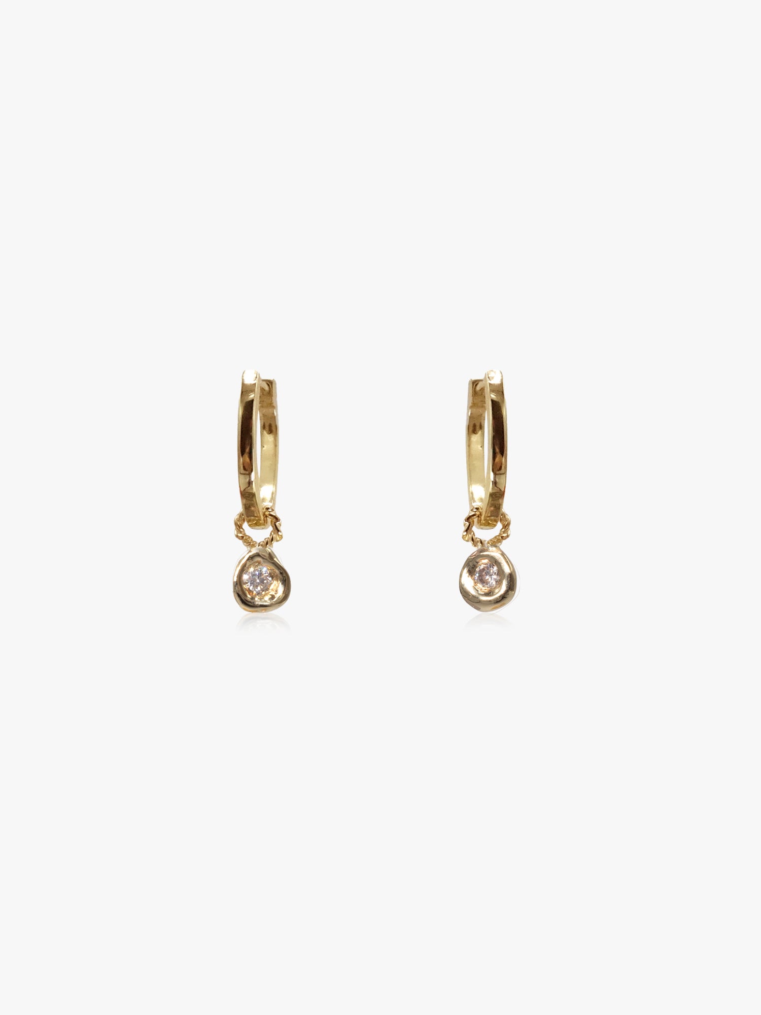 Classic Hinge Hoops & Diamond Charms