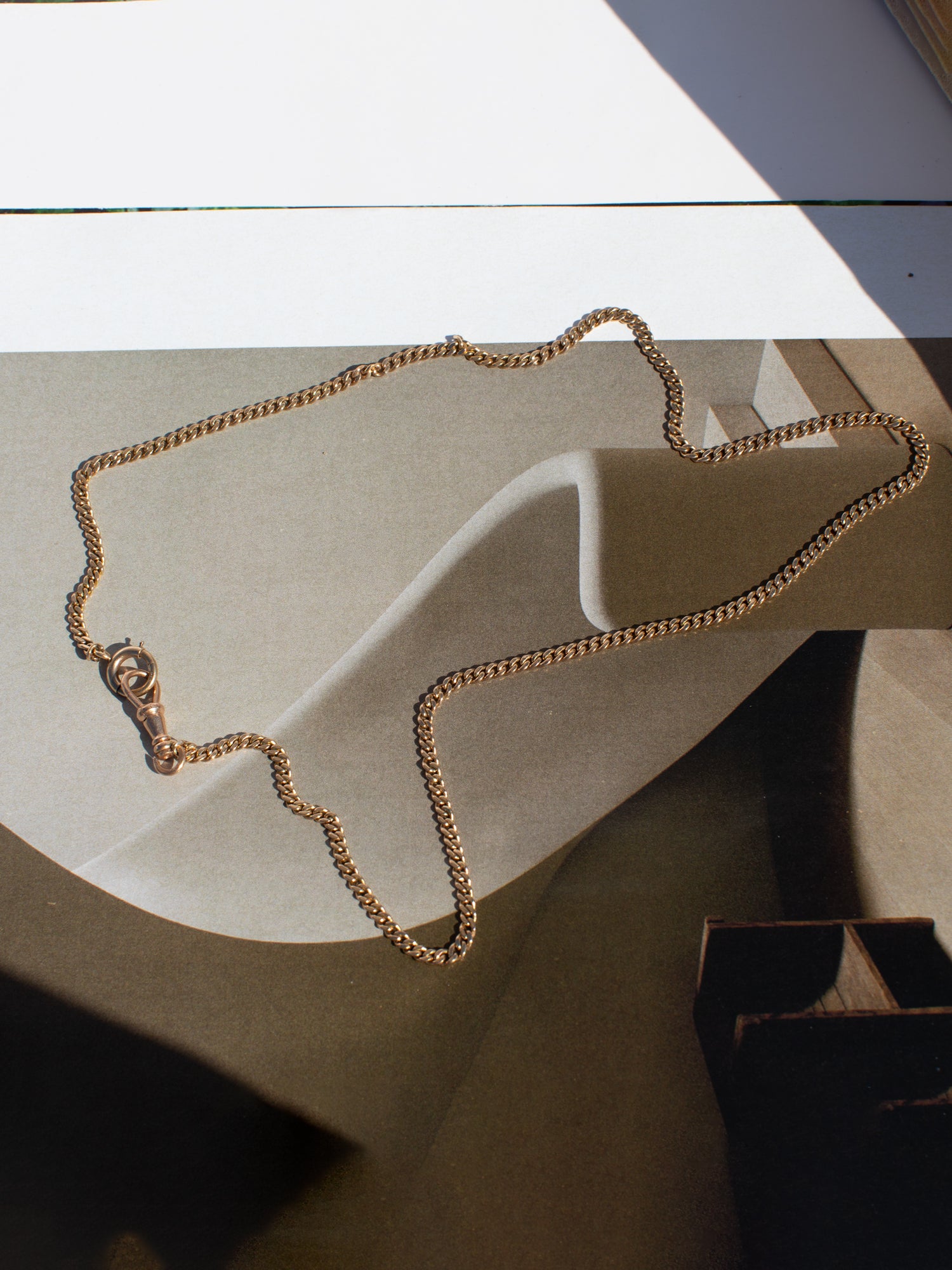 18 inch curb chain watch fob necklace