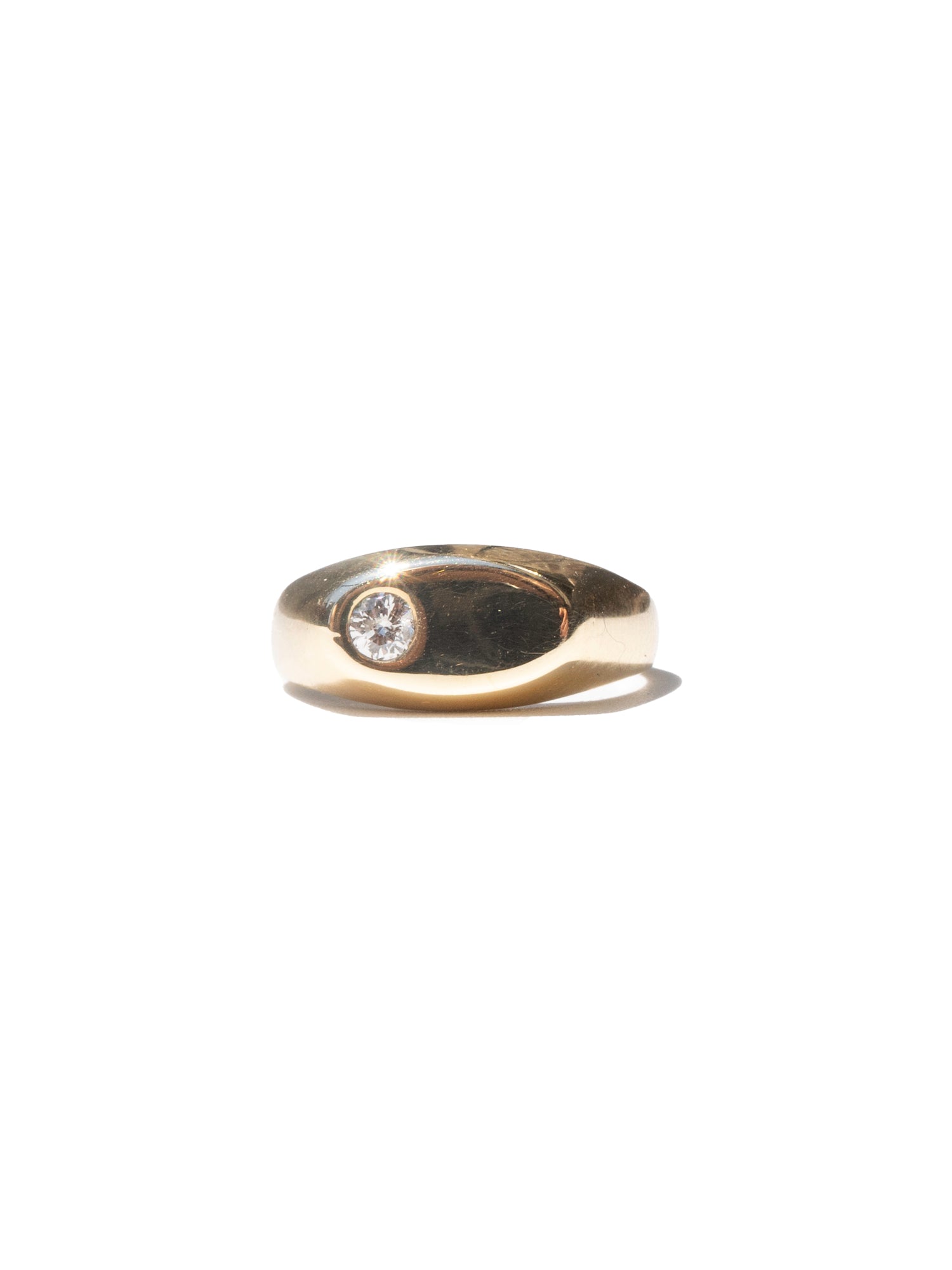 East-West Diamond Signet Ring