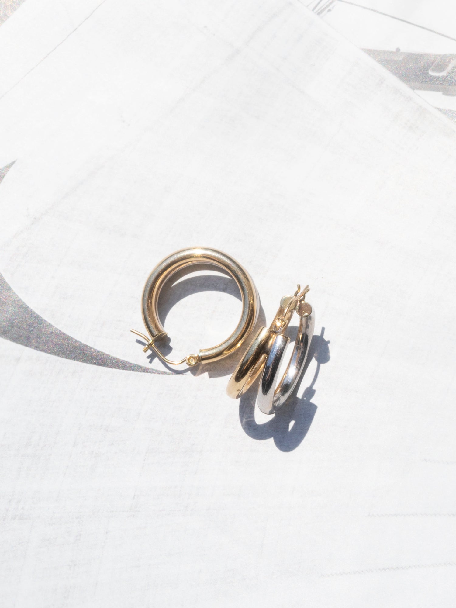 Two Toned Double Hoops
