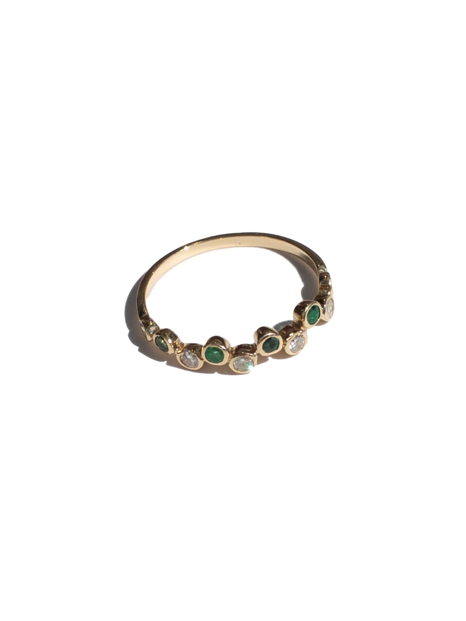 Emerald and Diamond stacking ring