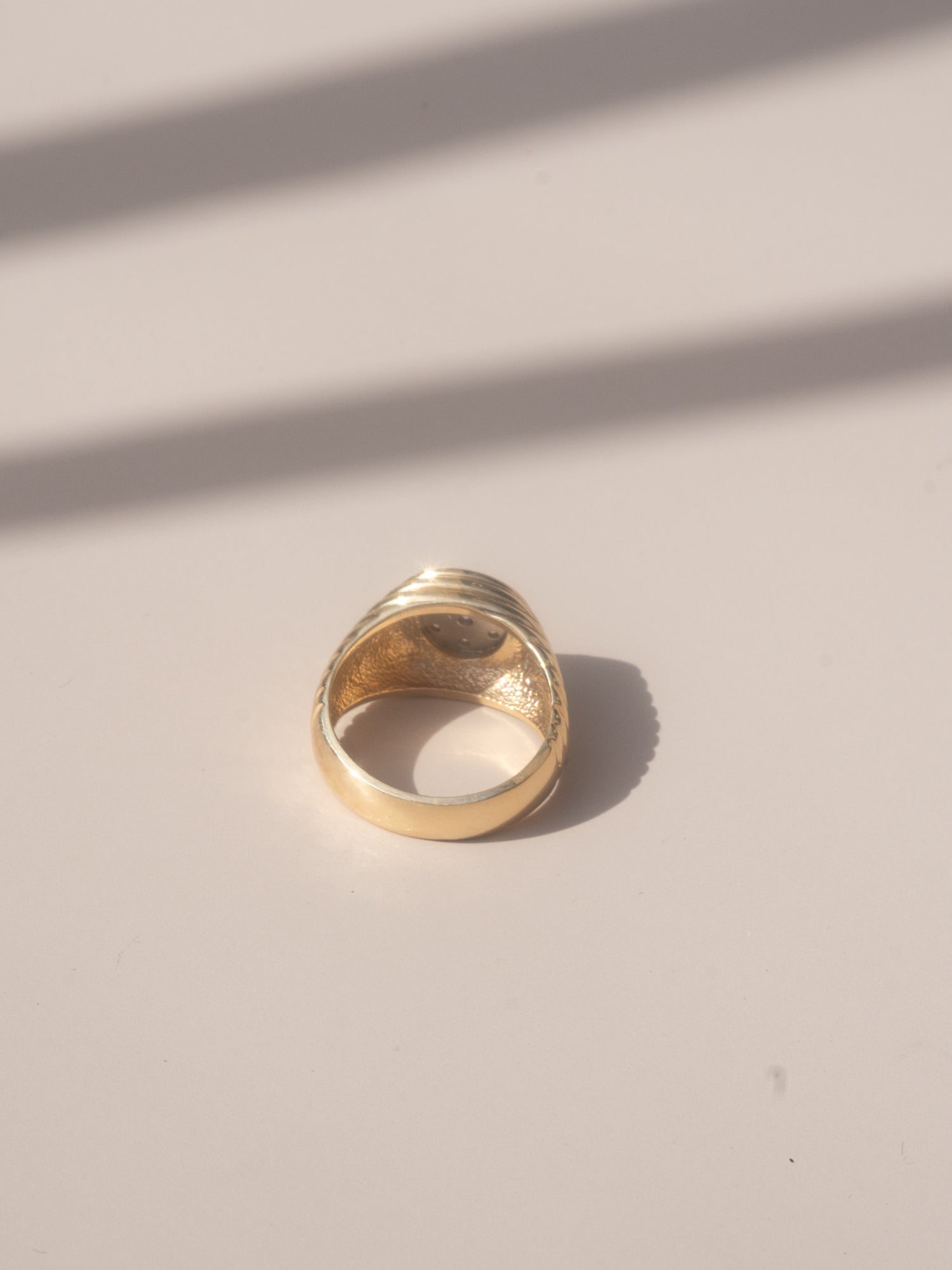 Ribbed Domed Diamond Ring