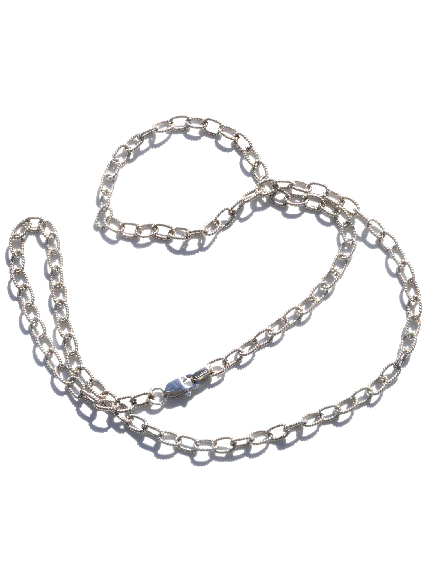 Vintage White Gold Twisted Wire Cable Chain
