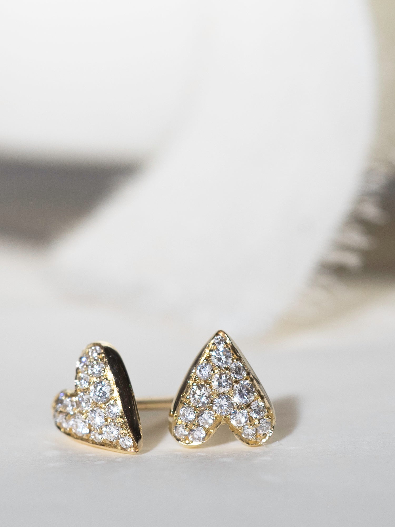 Pavé Heart Studs