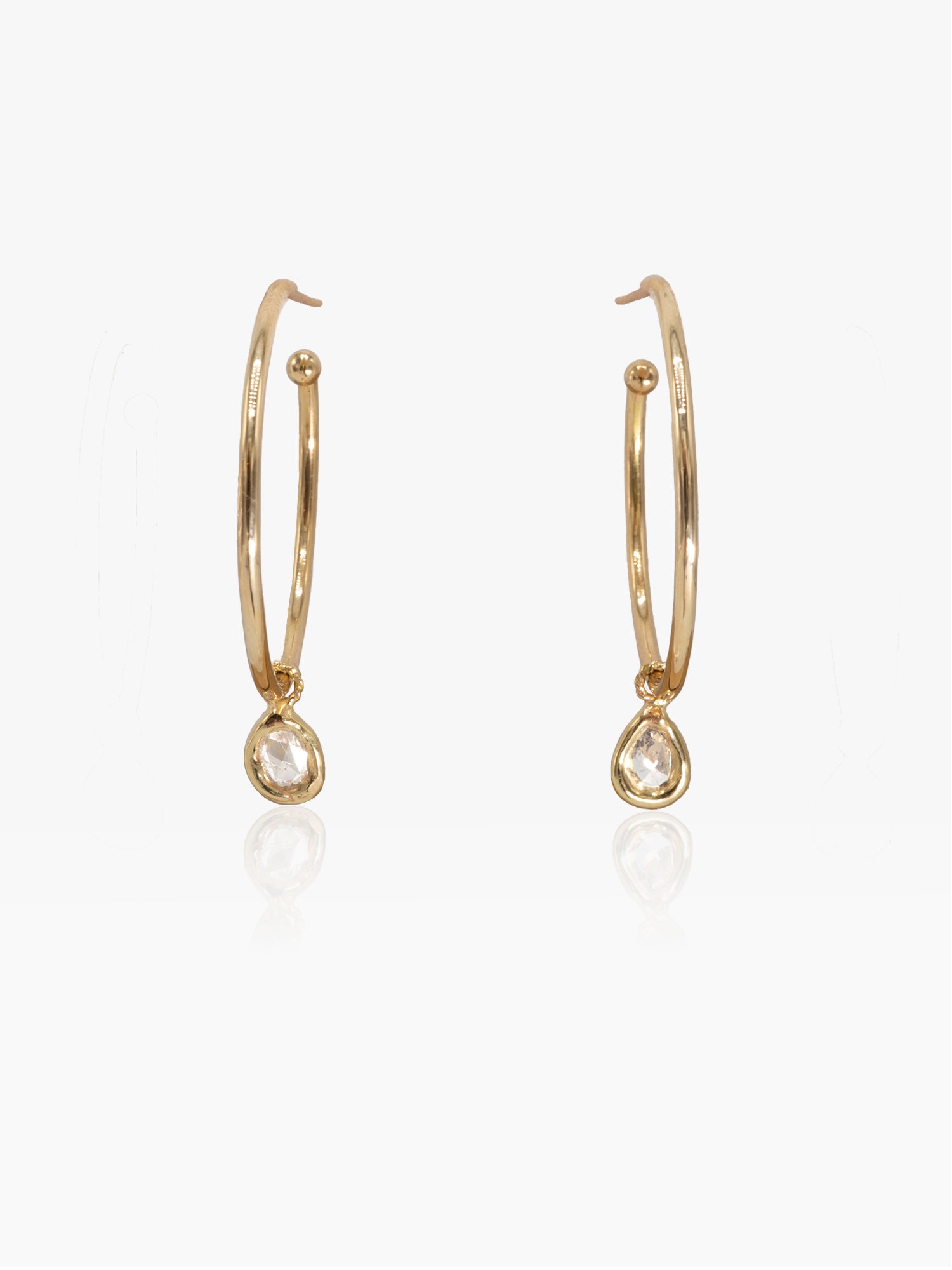 Orbis Hoops S/M/L with Diamond Slice Charms