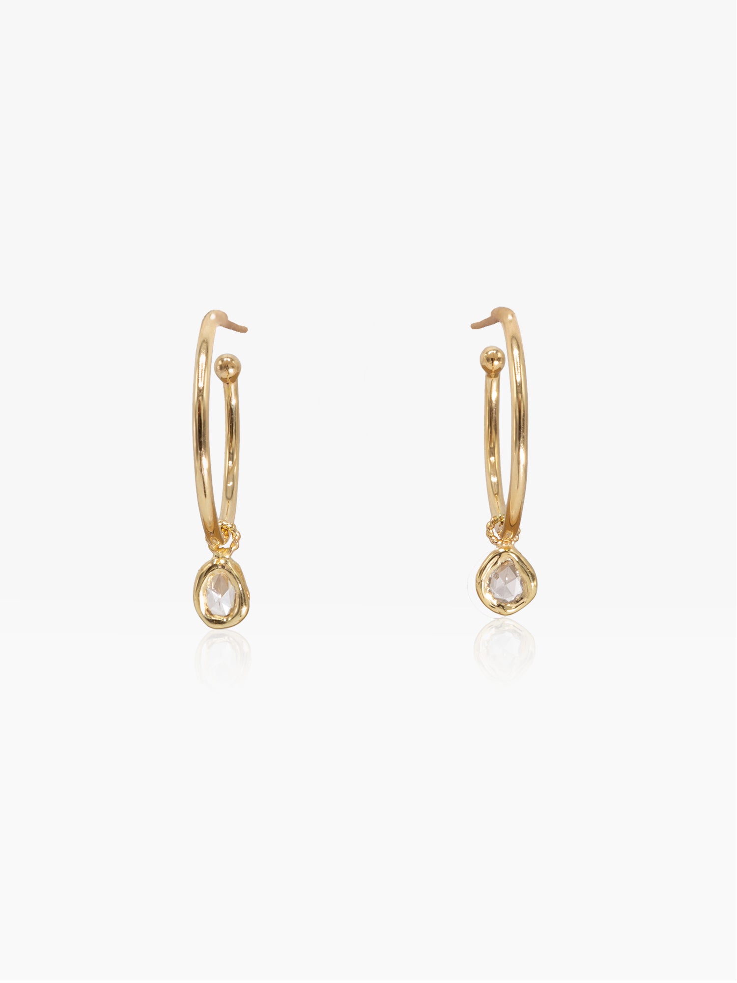 Orbis Hoops S/M/L with Diamond Slice Charms